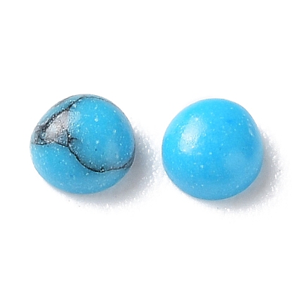 Синтетические синие бирюзовые кабошоны, полукруглые / купольные