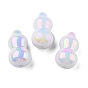 Placage uv perles acryliques transparentes, iridescent, gourde