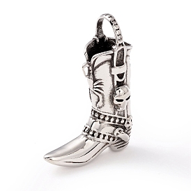 Tibetan Style 304 Stainless Steel Pendants, Boot