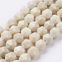 Petrificados perlas de madera hebras naturales, facetados, rondo