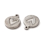 Saint Valentin 304 pendentifs en acier inoxydable, plat rond avec breloque coeur