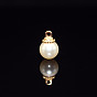 Imitation Pearl Pendant with Alloy Findings, Light Gold