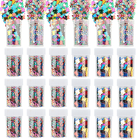 Nbeads PVC Nail Art Glitter Sequins, DIY Sparkly Paillette Tips Nail, Nail Art Decoration Accessories, Mixed Alphabet & Number & Bear