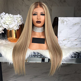 Fashion Ombre Ladies Wigs, Heat Resistant High Temperature Fiber, Long & Straight Hair