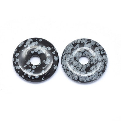 Natural Gemstone Pendants, Donut/Pi Disc