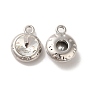 Glass Pendants, Rack Plating Alloy Findings, Nickel Free, Flat Round Charms