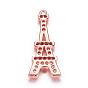 Brass Micro Pave Cubic Zirconia Pendants, Eiffel Tower