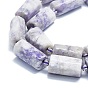Brins de perles turquoise violet naturel, avec des perles de rocaille, facette, colonne