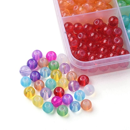 750piezas 15colores hilos de perlas de vidrio pintado para hornear, imitación opalite, rondo
