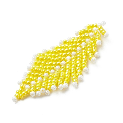 Gros pendentifs de perles de rocaille japonaises tressées toho, plume