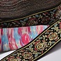 Polyester Ribbons, with Flower Pattern, Jacquard Ribbon, 1-5/8 inch(40mm), 33yards/roll(30.1752m/roll)