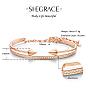 SHEGRACE Chic Real 18K Gold Plated Brass Bracelet, with Micro Pave AAA Cubic Zirconia Arch and Arrows