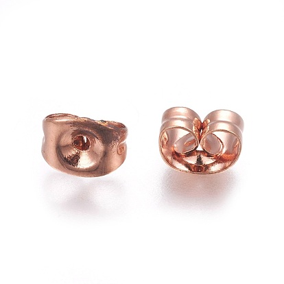304 Stainless Steel Friction Ear Nuts, Friction Earring Backs for Stud Earrings