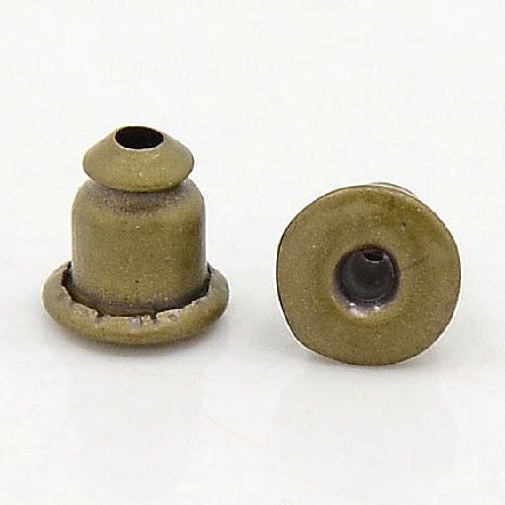 Tuercas de oreja de latón, pendiente trasero, chapada con bronce fuera, sin plomo y níquel libres, 5x5 mm