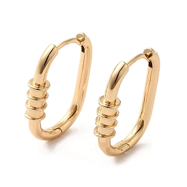 Brass Hoop Earrings, Oval
