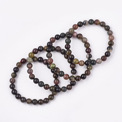 Natural Gemstone Stretch Bracelets, Round