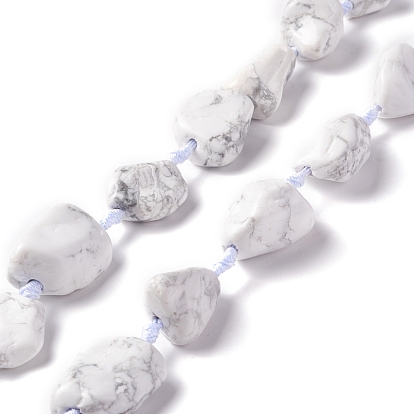 Natural Howlite Beads Strands, Nuggets
