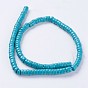 Perles synthétiques turquoise brins, perles heishi, Plat rond / disque, teint