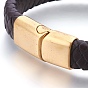 Leather Cord Bracelets, with Stainless Steel Magnetic Clasps