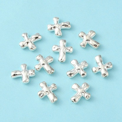 Perles en alliage, sans cadmium et sans plomb, croix, 14x12.5x4mm, Trou: 2mm