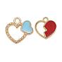48Pcs 8 Style Light Gold Plated Alloy Enamel Charms, Heart