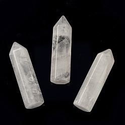 Quartz Crystal Pointed Natural Quartz Crystal Home Display Decoration, Healing Stone Wands, for Reiki Chakra Meditation Therapy Decos, Bullet, 56.2x14x14mm