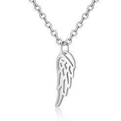 Stainless Steel Color 201 Stainless Steel Pendants Necklaces, Feather, Stainless Steel Color, 16.3 inch(40cm)x1mm