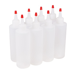 White Plastic Glue Bottles, Bottle Caps Through-hole, White, 5x19.5cm, capacity: 250ml, 8pcs/set