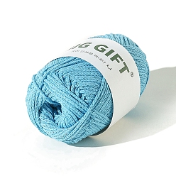 Pale Turquoise Hollow Cotton Yarn, for Weaving, Knitting & Crochet, Pale Turquoise, 2mm
