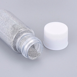 Silver Shiny Laser Glitter Dust Powder, For UV Resin, Epoxy Resin Decorate & Nail Art Craft Jewelry Making, Silver, Bottle: 22x57mm, 5g/bottle