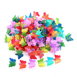 Mixed Color Kids Hair Accessories, Plastic Claw Hair Clips, Butterfly, Mixed Color, 16~18x18~19x19~21mm
