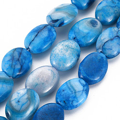 Crazy Agate Natural Crazy Agate Beads Strands, Dyed & Heated, Oval, 18x13x6~8mm, Hole: 1.4mm, about 22pcs/strand, 15.55 inch(39.5cm)