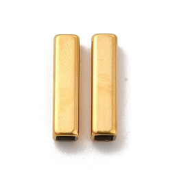 Настоящее золото 18K Ионное покрытие (ip) 304 шарики из нержавеющей стали, прямоугольные, реальный 18 k позолоченный, 20x5x5 мм, отверстие : 3.5x3.5 мм