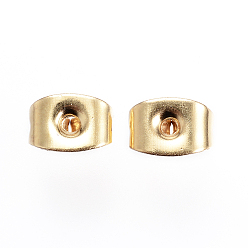 Золотой 304 из нержавеющей стали гайки уха, спинки фрикционных серег для сережек-гвоздиков, золотые, 6x4x3.5 мм, отверстие : 0.8 мм