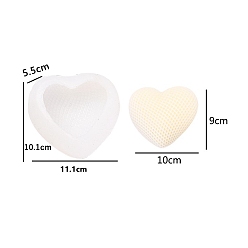Random Single Color or Random Mixed Color DIY Heart Candle Silicone Molds, for Handmade Candle Making, Random Single Color or Random Mixed Color, 10.1x11.1x5.5cm