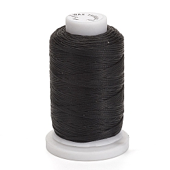 Black Waxed Polyester Cord, Flat, Black, 1mm, about 76.55 yards(70m)/roll