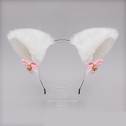 Nieve Cosplay de anime con banda para la cabeza con orejas de gato esponjoso, cintas japonesas para la cabeza de lolita, accesorios para el cabello para fiestas de niñas, nieve, 250 mm