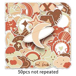Mixed Color 50Pcs PVC Self-Adhesive Stickers, Waterproof Decals, for DIY Albums Diary, Laptop Decoration Cartoon Scrapbooking, Mixed Color, 55~85mm