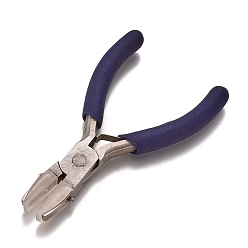 Blue 45# Carbon Steel Jewelry Pliers, Nylon Jaw Pliers, Flat Nose Pliers, Plastic Handle, Blue, 9.2x4.25x0.85cm
