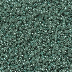 (RR2375) Transparent Clair Moss Vert Lustre Perles rocailles miyuki rondes, perles de rocaille japonais, (rr 2375) lustre vert mousse clair transparent, 11/0, 2x1.3mm, trou: 0.8 mm, sur 1100 pcs / bouteille, 10 g / bouteille