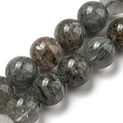 Lodolite Quartz Natural Lodolite Quartz Beads Strands, Round, 10mm, Hole: 1mm, about 39pcs/strand, 15.20~15.28''(38.6~38.8cm)