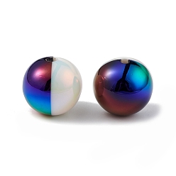 Colorido Abalorios de acrílico opacos, color de ab, rondo, colorido, 16x15.5 mm, agujero: 2.4 mm