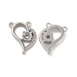 Stainless Steel Color 304 Stainless Steel Pendant Rhinestone Settings, Heart, Stainless Steel Color, Fit For 3mm Rhinestone, 18x14x3.5mm, Hole: 1.2mm