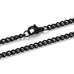 Gunmetal 304 Stainless Steel Twisted Chain Curb Chain Necklaces, with Lobster Claw Clasps, Gunmetal, 21.85 inch(55.5cm), 3mm