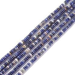 Sodalita Cuentas de sodalita naturales hebras, perlas heishi, Disco redondo plano, 4~4.5x2.5 mm, agujero: 0.6 mm, sobre 152 unidades / cadena, 15.04'' (38.2 cm)