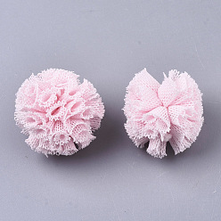 Rose Nacré Boule de polyester de bricolage, ronde, perle rose, 22~25mm