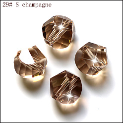 Bois Solide Imitations de perles de cristal autrichien, grade de aaa, facette, polygone, burlywood, 10mm, Trou: 0.9~1mm