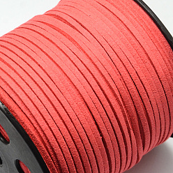 Light Coral Eco-Friendly Faux Suede Cord, Faux Suede Lace, Light Coral, 3.0x1.4mm, about 98.42 yards(90m)/roll