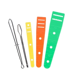 (52) Непрозрачная лаванда 5Набор швейных инструментов из стали с высоким содержанием марганца и ПВХ, игла для бочков, нитевдеватель для эластичной ленты направляющая для шнурка, инструмент для заправки веревки для шитья пояса, эластичный ремень, разноцветные, 65~100 мм
