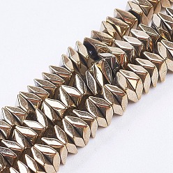 Antique Bronze Plated Electroplate Non-Magnetic Synthetic Hematite Strands, Faceted, Square, Antique Bronze Plated, 3x3x1mm, Hole: 0.5mm, about 395pcs/strand, 15.6 inch(39.7cm)